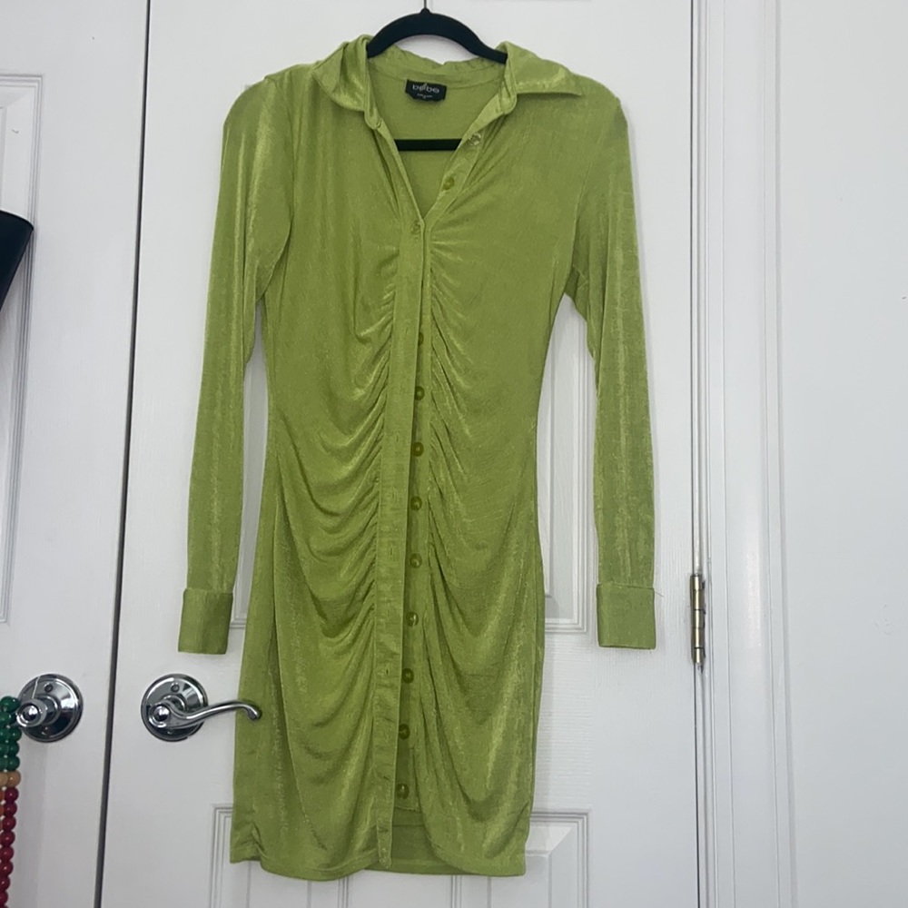 Bebe Green Longsleeve Dress